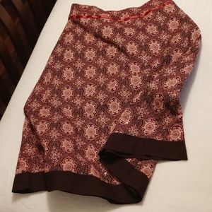 Linden Hill pink & brown patterned, 100% cotton sequin embellished A-line skirt